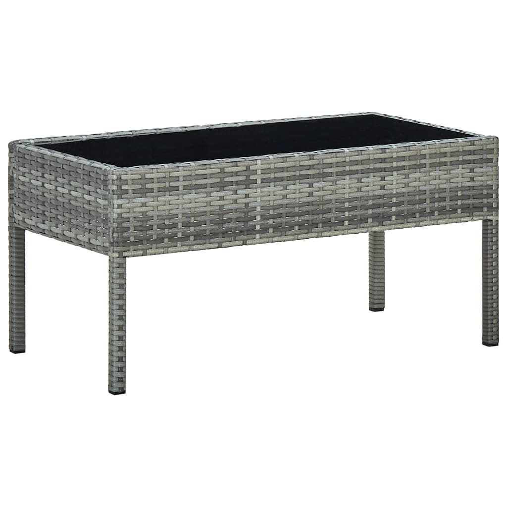 havebord 75x40x37 cm polyrattan grå billede