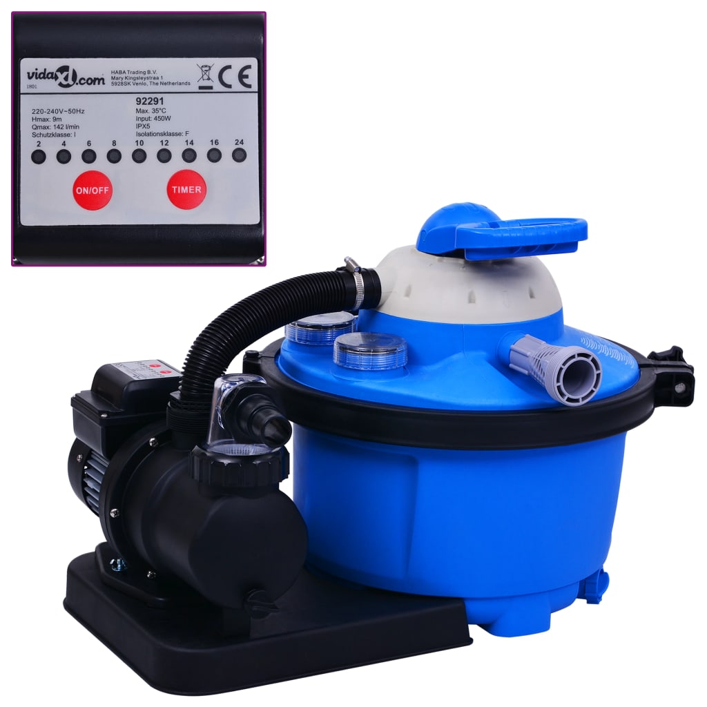 sandfilterpumpe med timer 450 W 25 l billede
