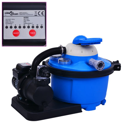 sandfilterpumpe med timer 450 W 25 l
