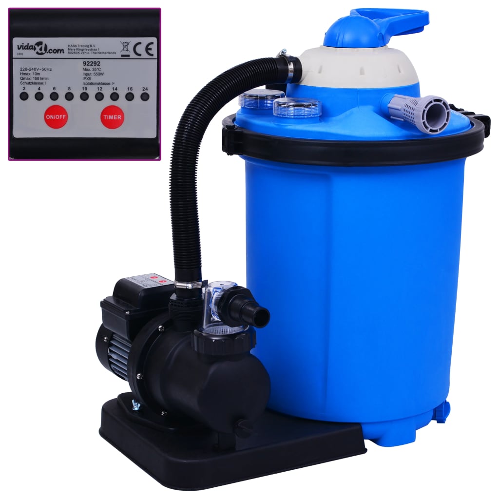 sandfilterpumpe med timer 550 W 50 l billede