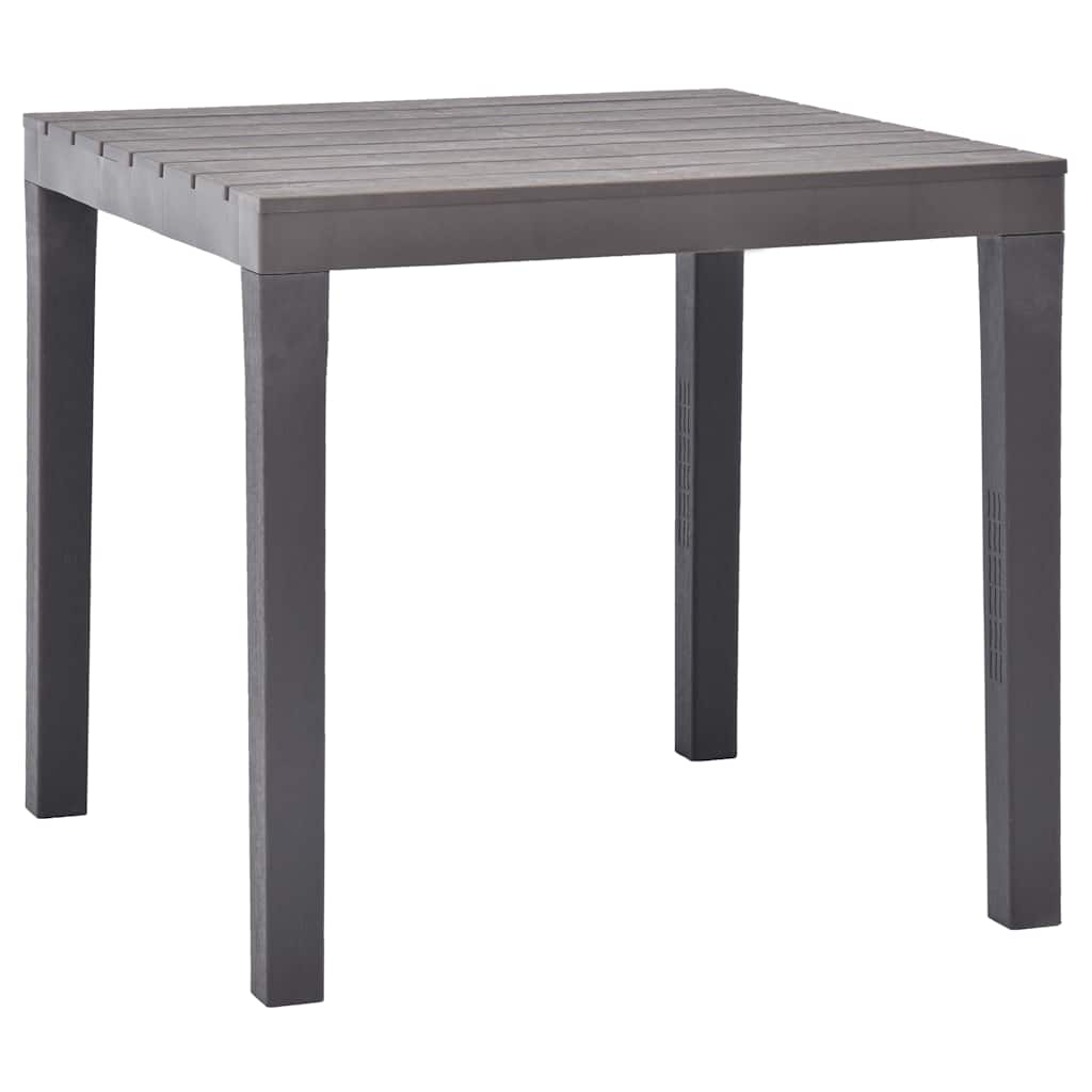 Havebord i plastik - 78 × 78 × 72 cm, mokkafarvet