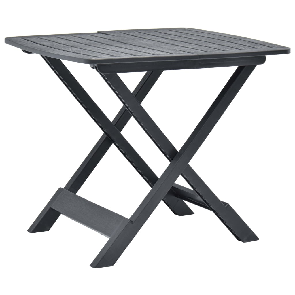 foldbart havebord 79 x 72 x 70 cm plastik antracitgrå billede