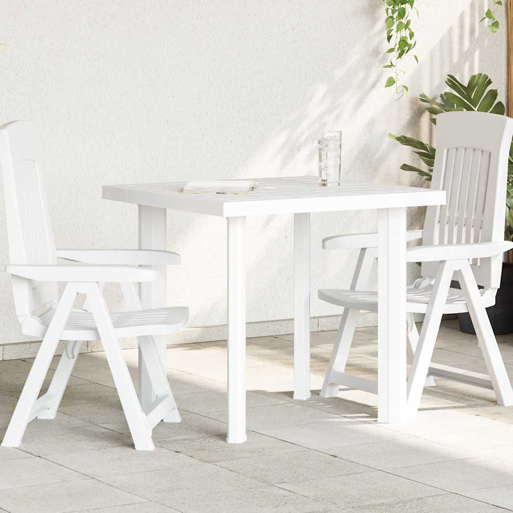 havebord 80 x 75 x 72 cm plastik hvid billede