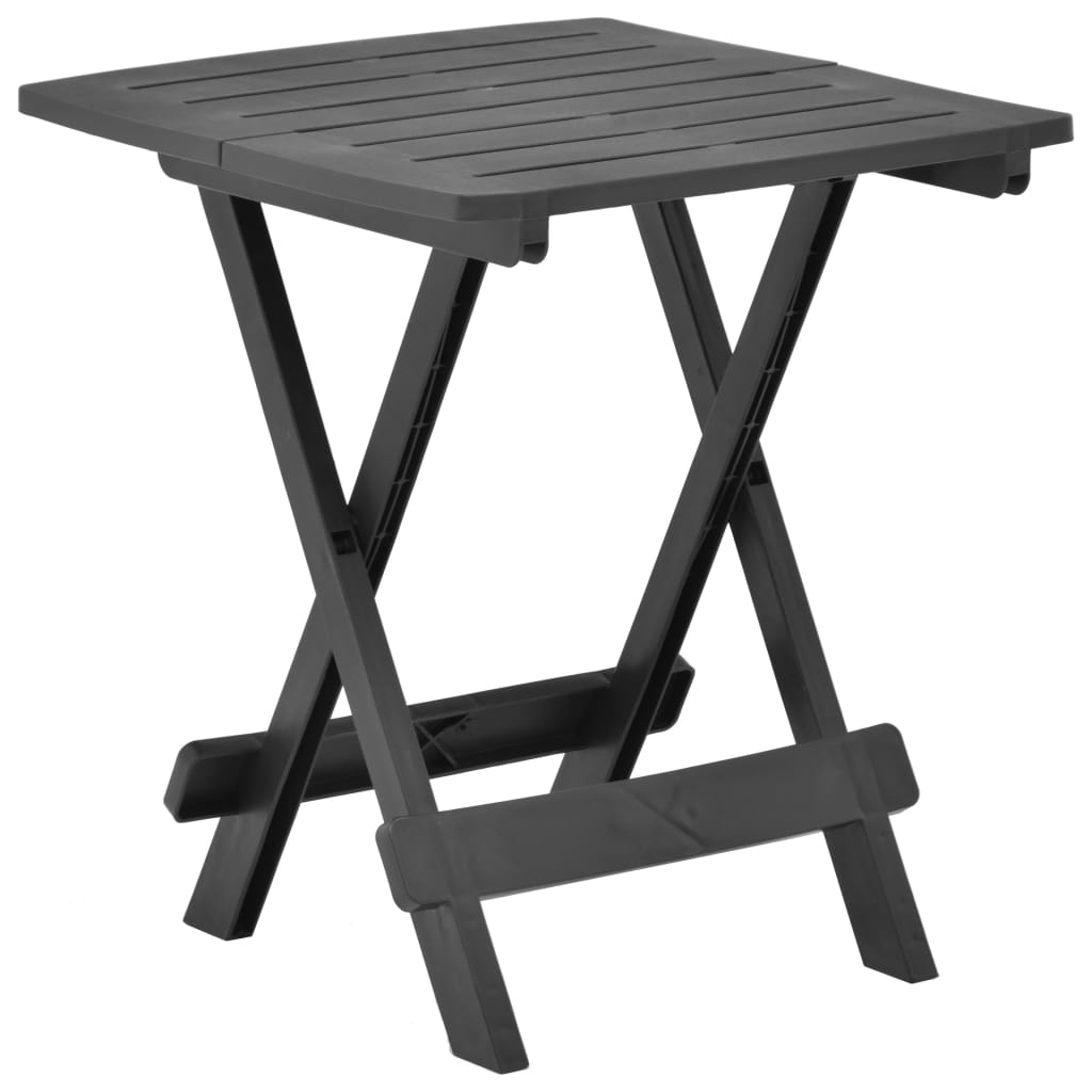 foldbart havebord 45x43x50 cm plastik antracitgrå billede