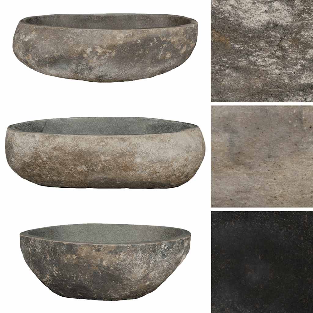 håndvask (45-53)x(34-41) cm oval flodsten