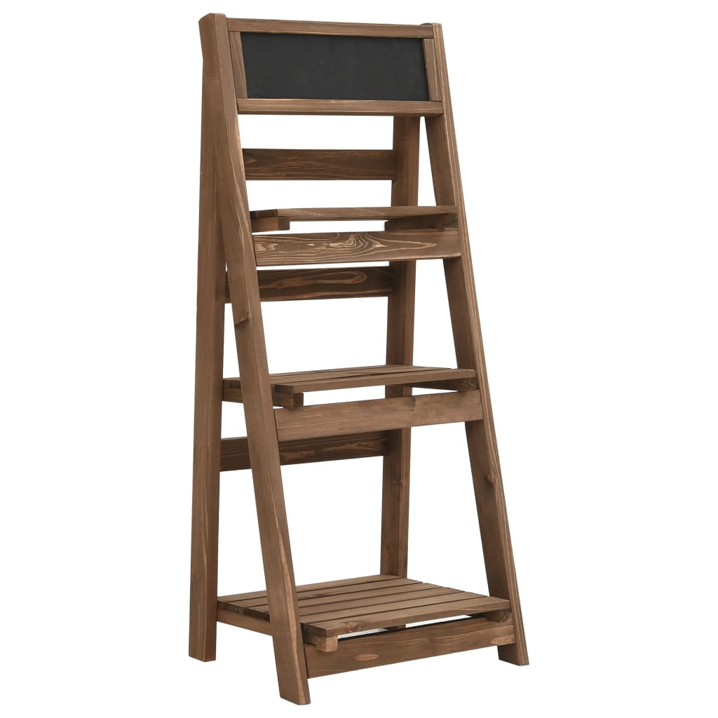 plantestativ i 3 niveauer med tavle 40x30x90 cm fyrretræ billede