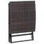 foldbar skammel polyrattan brun