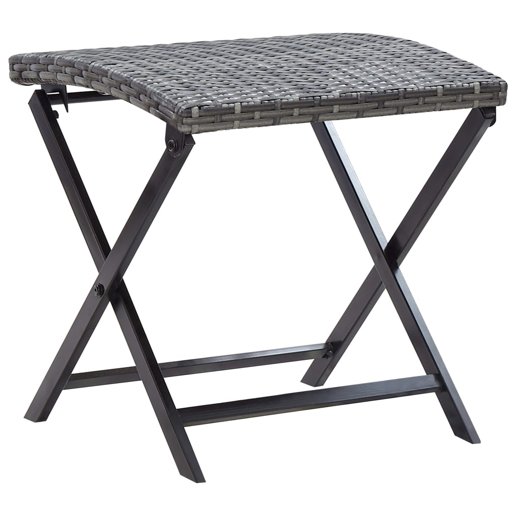 foldbar taburet polyrattan grå billede