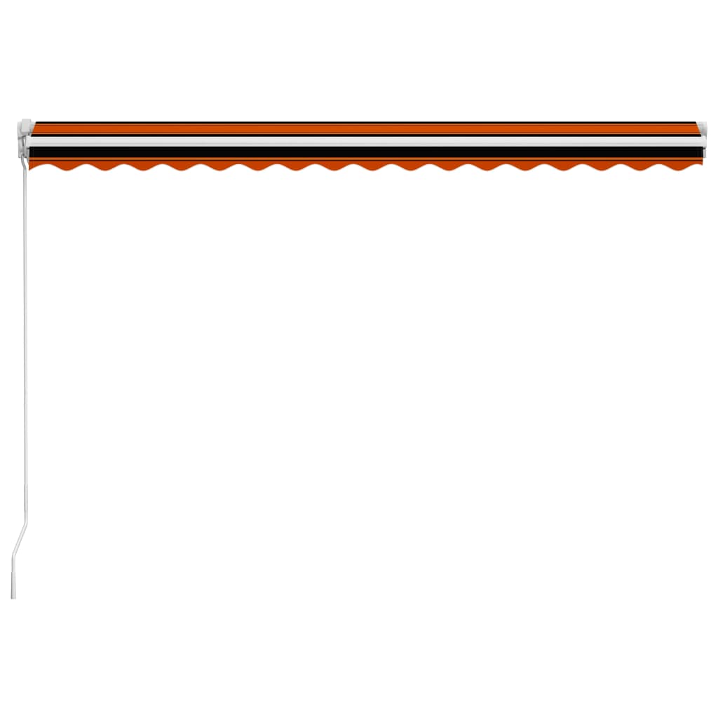 foldemarkise manuel betjening 450 x 300 cm orange og brun