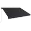 markise m. LED-lys 450x300 cm manuel betjening antracitgrå