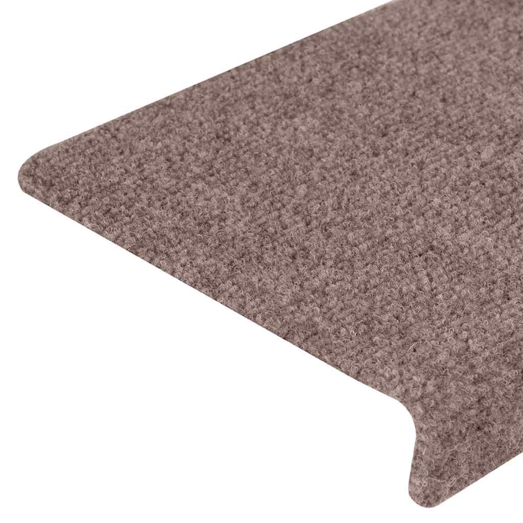 trappemåtter selvklæbende 15 stk. 65x21x4 cm lysebrun rektangulære kant