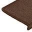 trappemåtter 15 stk. 65x21x4 cm brune rektangulære kanter