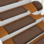 trappemåtter 15 stk. 65x21x4 cm brune rektangulære kanter