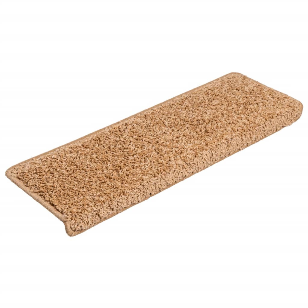 trappemåtter 15 stk. 65x21x4 cm beige rektangulær kant
