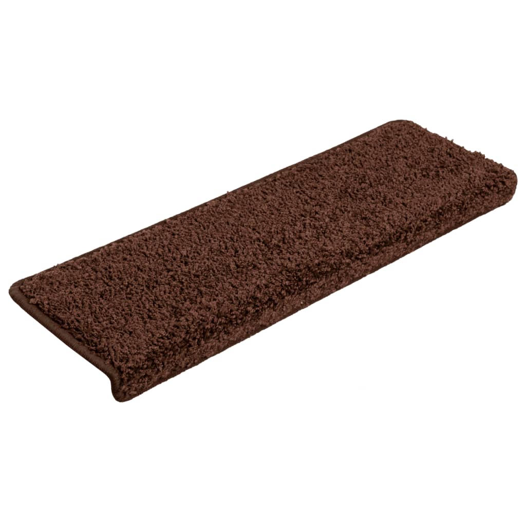 trappemåtter 15 stk. 65x21x4 cm brune rektangulære kanter