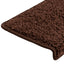 trappemåtter 15 stk. 65x21x4 cm brune rektangulære kanter