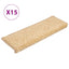 trappemåtter 15 stk. 65x21x4 cm cremefarvede rektangulære kanter