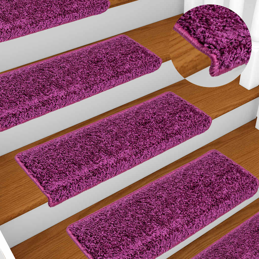 trappemåtter 15 stk. 65x21x4 cm violet rektangulær kant