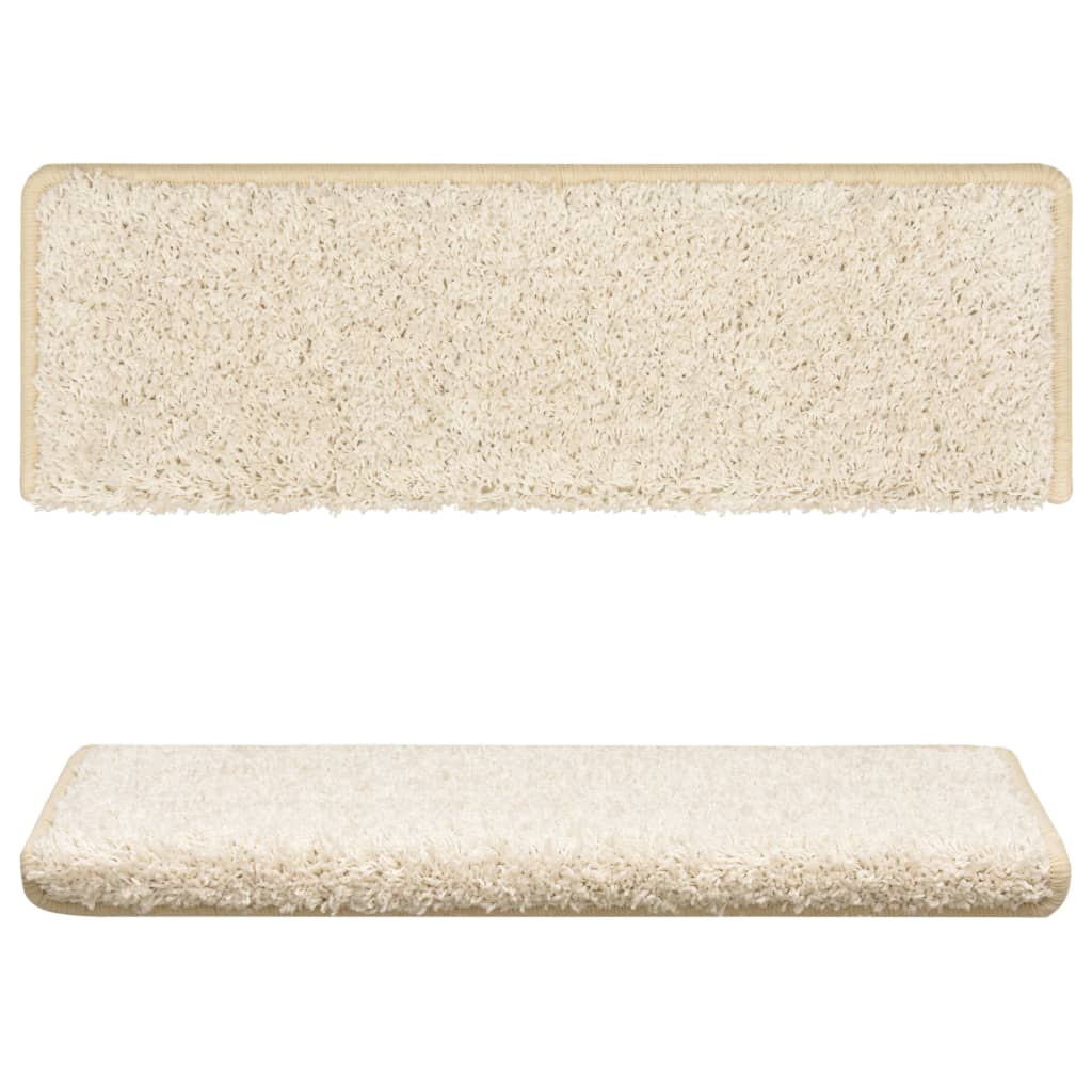 trappemåtter 15 stk. 65x21x4 cm hvide rektangulære kant