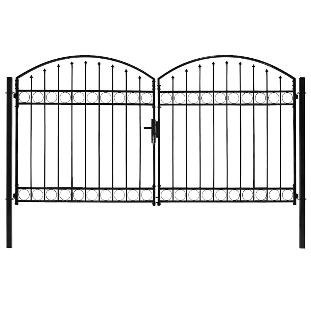 hegnslåge ASSEN dobbeltdør med buet top stål 300x175 cm