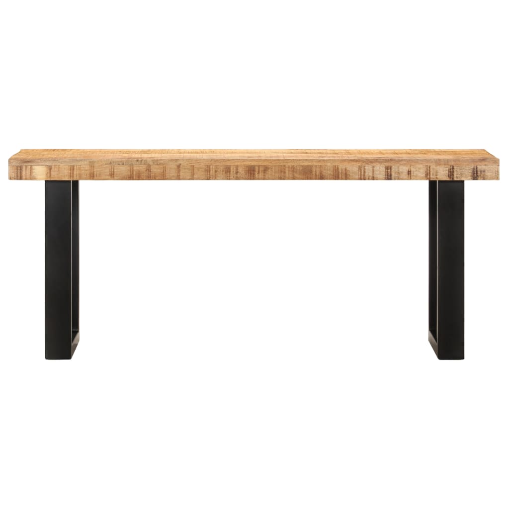 bænk 110 cm massivt ru mangotræ og stål