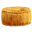 puf 40x20 cm rund velour sennepsgul