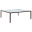 havebord 200x200x74 cm polyrattan brun