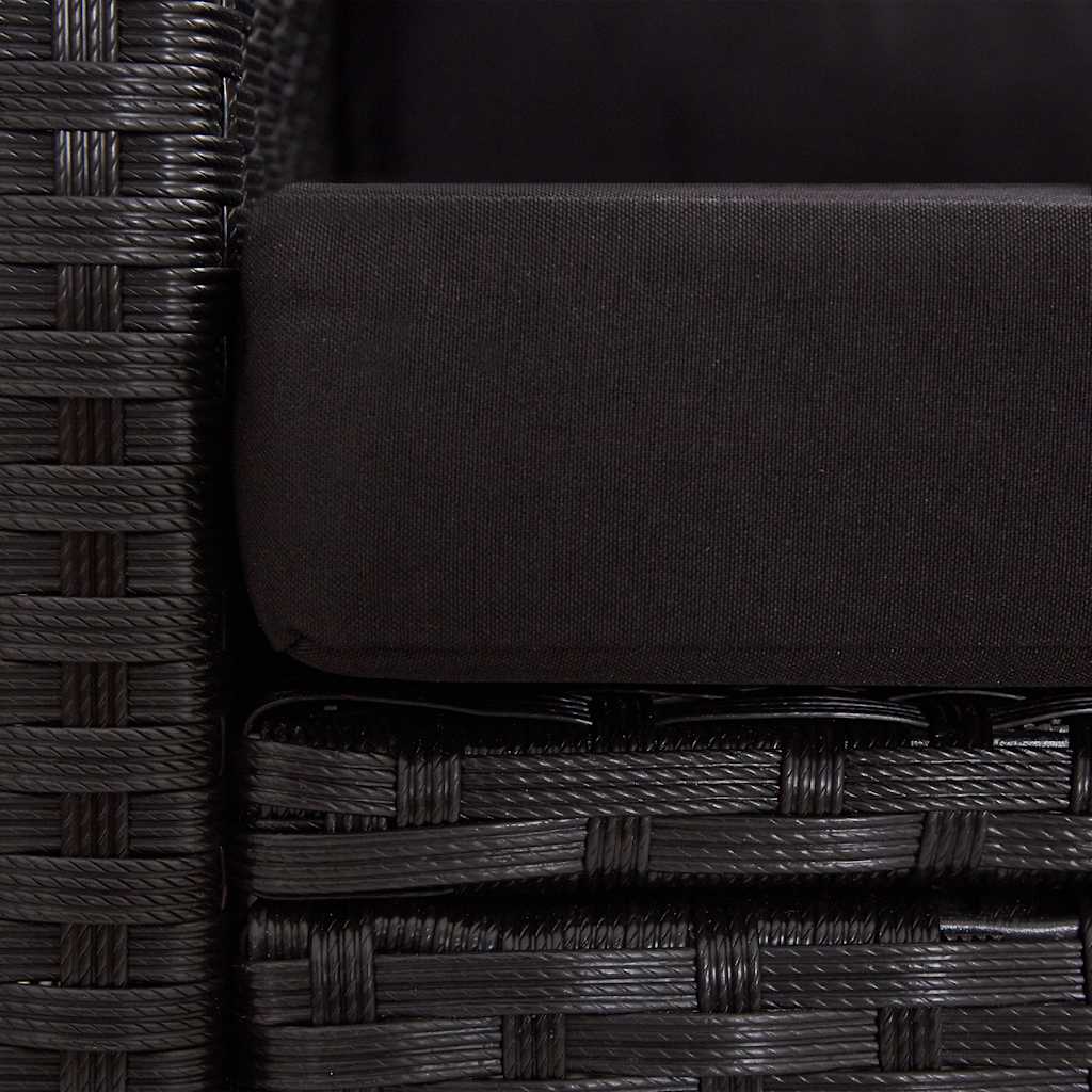 topersoners havesofa med hynder 124 cm polyrattan sort