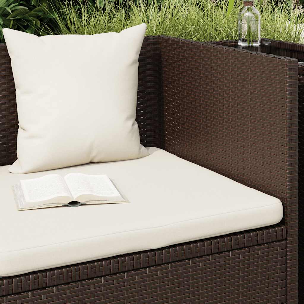 haveseng med hynde og puder polyrattan brun