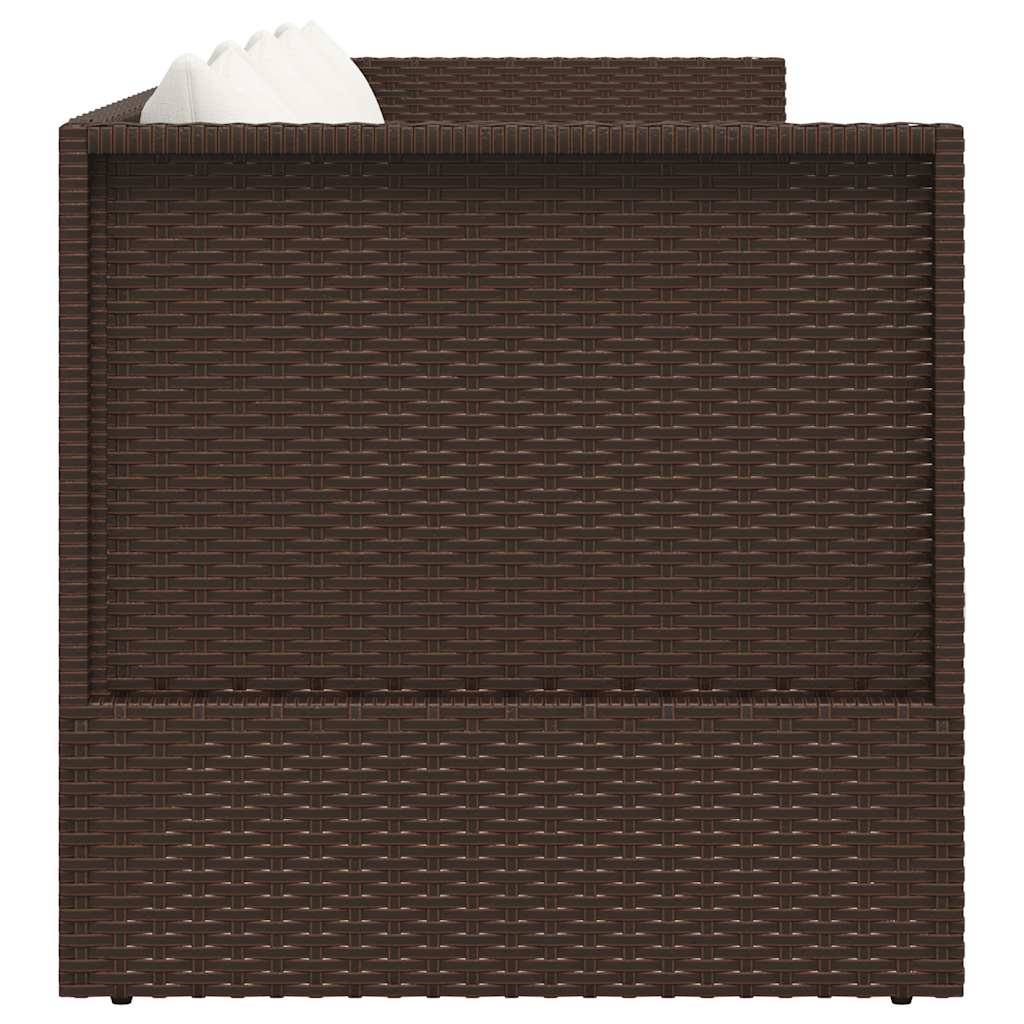 haveseng med hynde og puder polyrattan brun