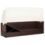 havesofa med baldakin polyrattan brun