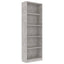bogreol 60x24x175 cm 5 hylder konstrueret træ betongrå