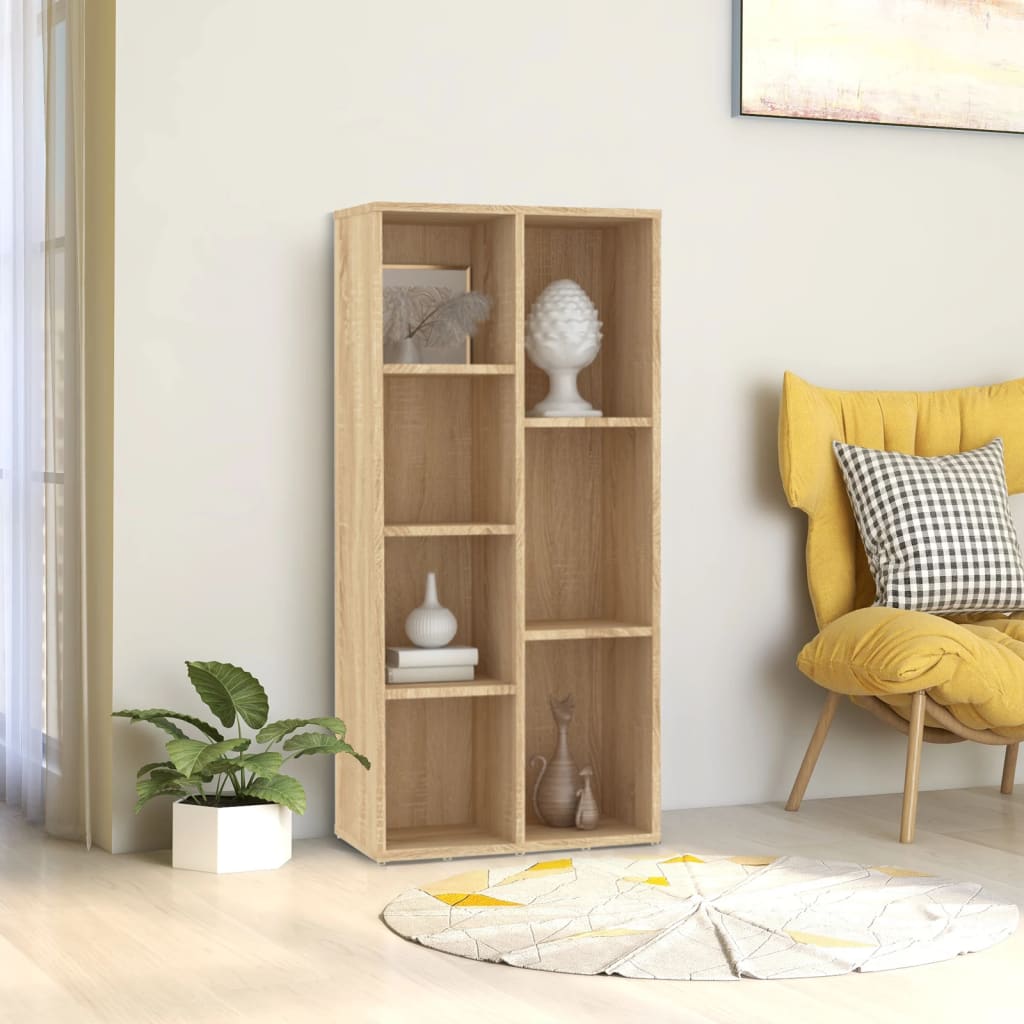 Bogreol i konstrueret træ - 50×25×106 cm, sonoma-eg, 7 hylder