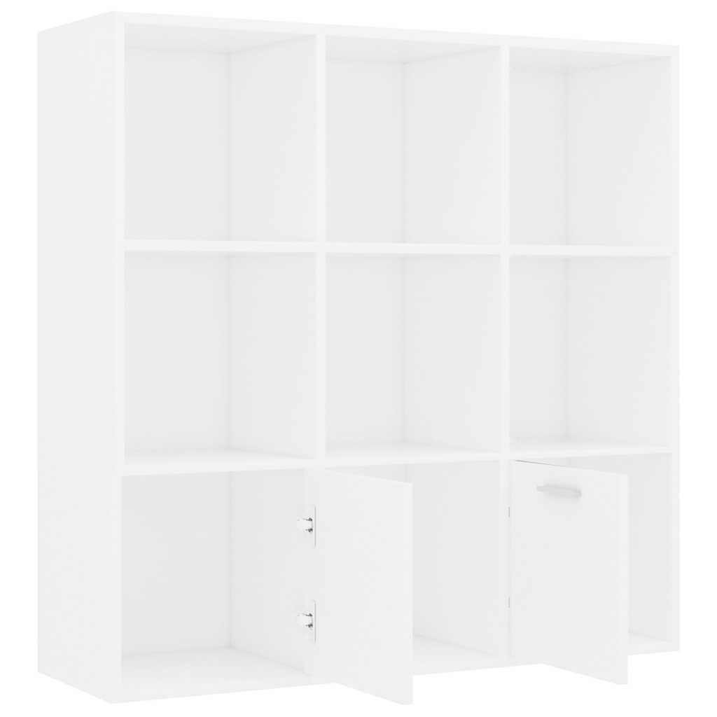 bogreol 98x30x98 cm konstrueret træ hvid
