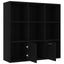bogreol 98x30x98 cm konstrueret træ sort