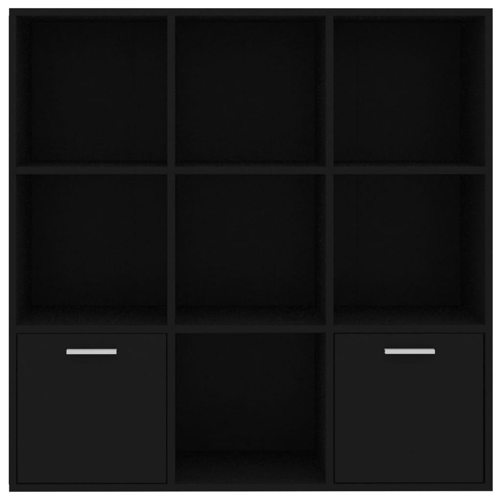 bogreol 98x30x98 cm konstrueret træ sort