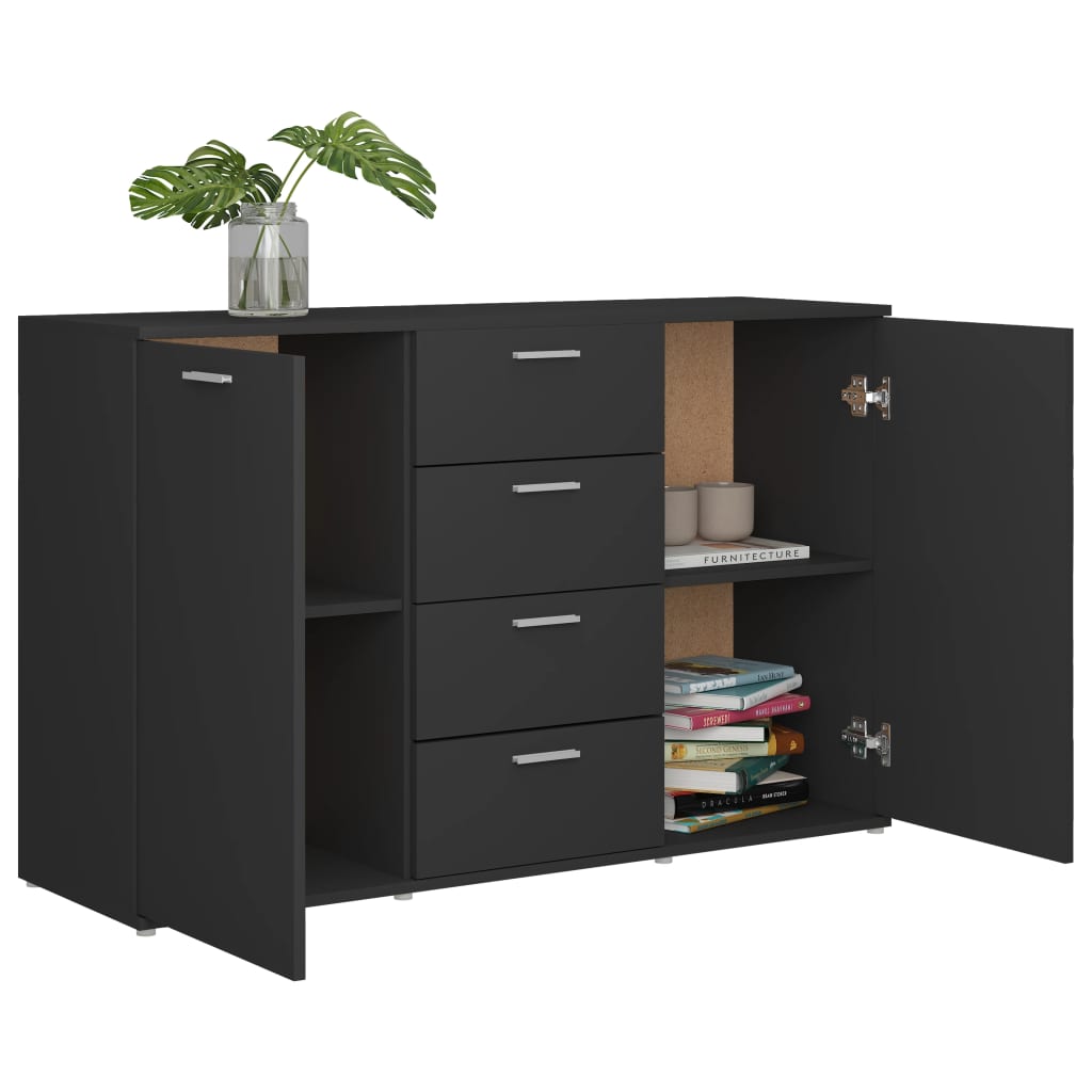 skænk 120x35,5x75 cm konstrueret træ grå