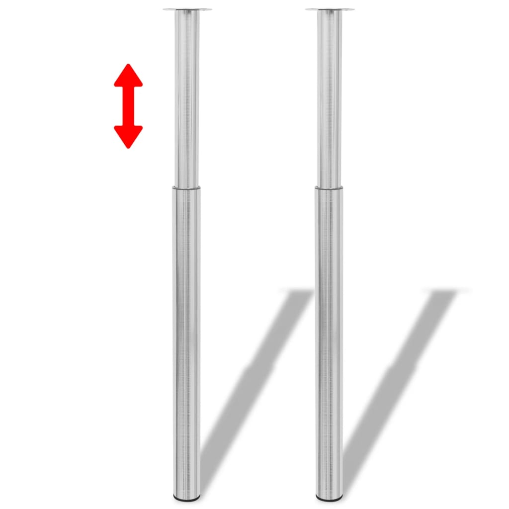 teleskopiske bordben 4 stk. rustfrit stål 710 mm-1100 mm