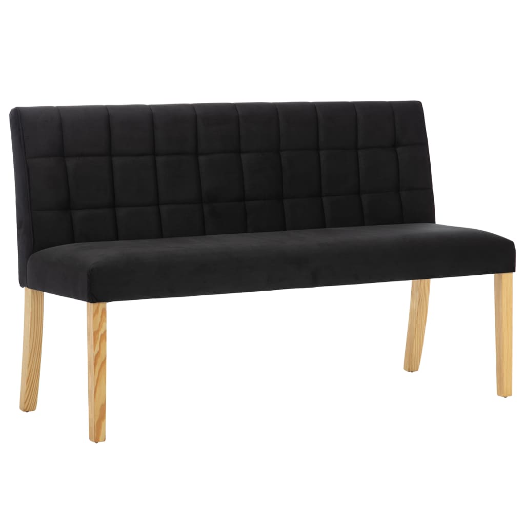 bænk 140 cm fløjl sort