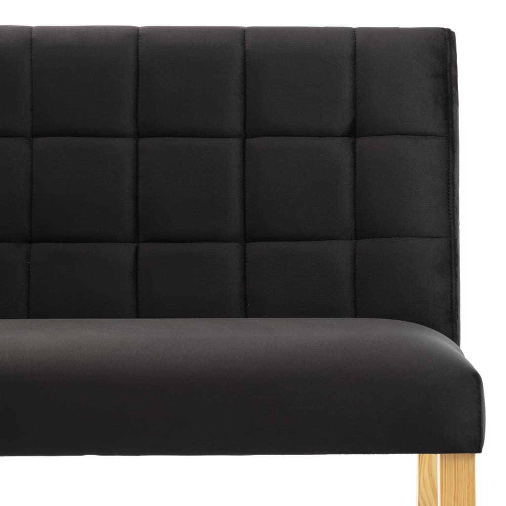 bænk 140 cm fløjl sort