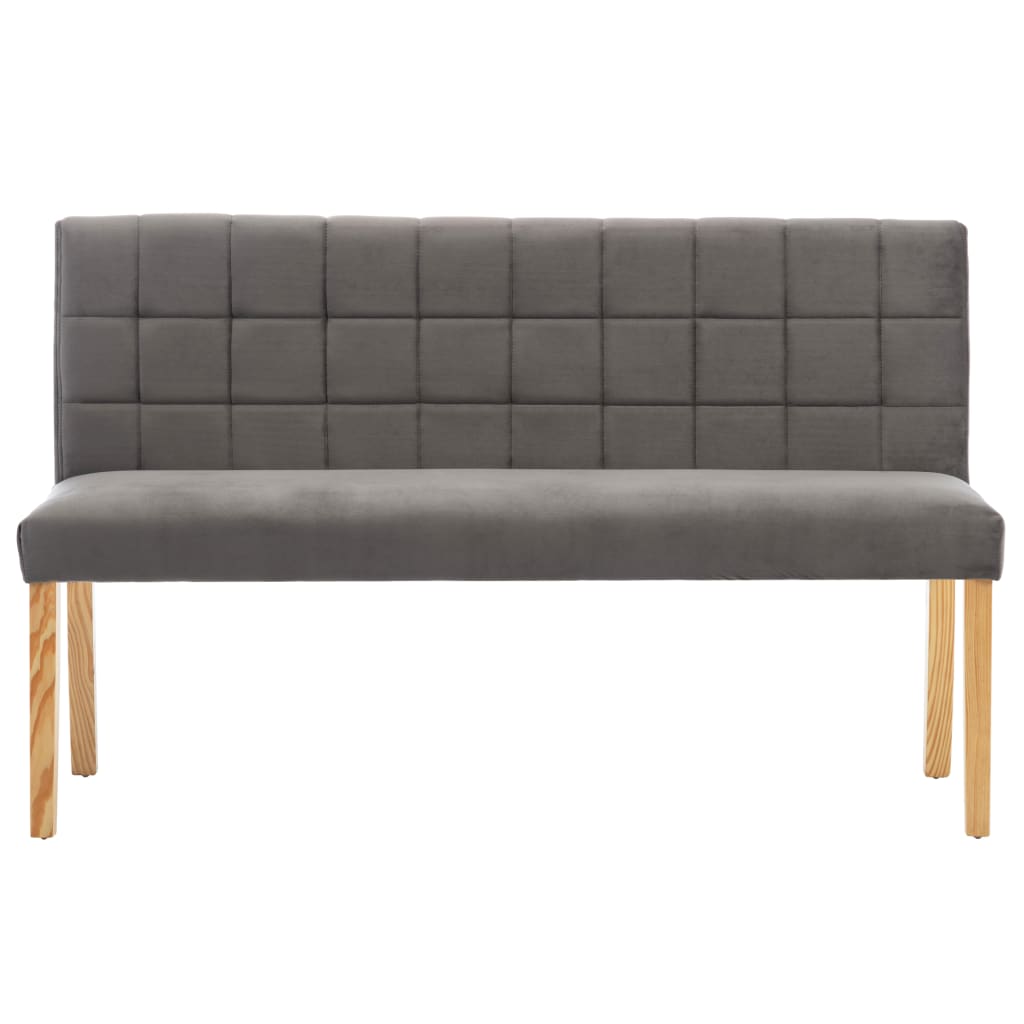 bænk 140 cm fløjl grå