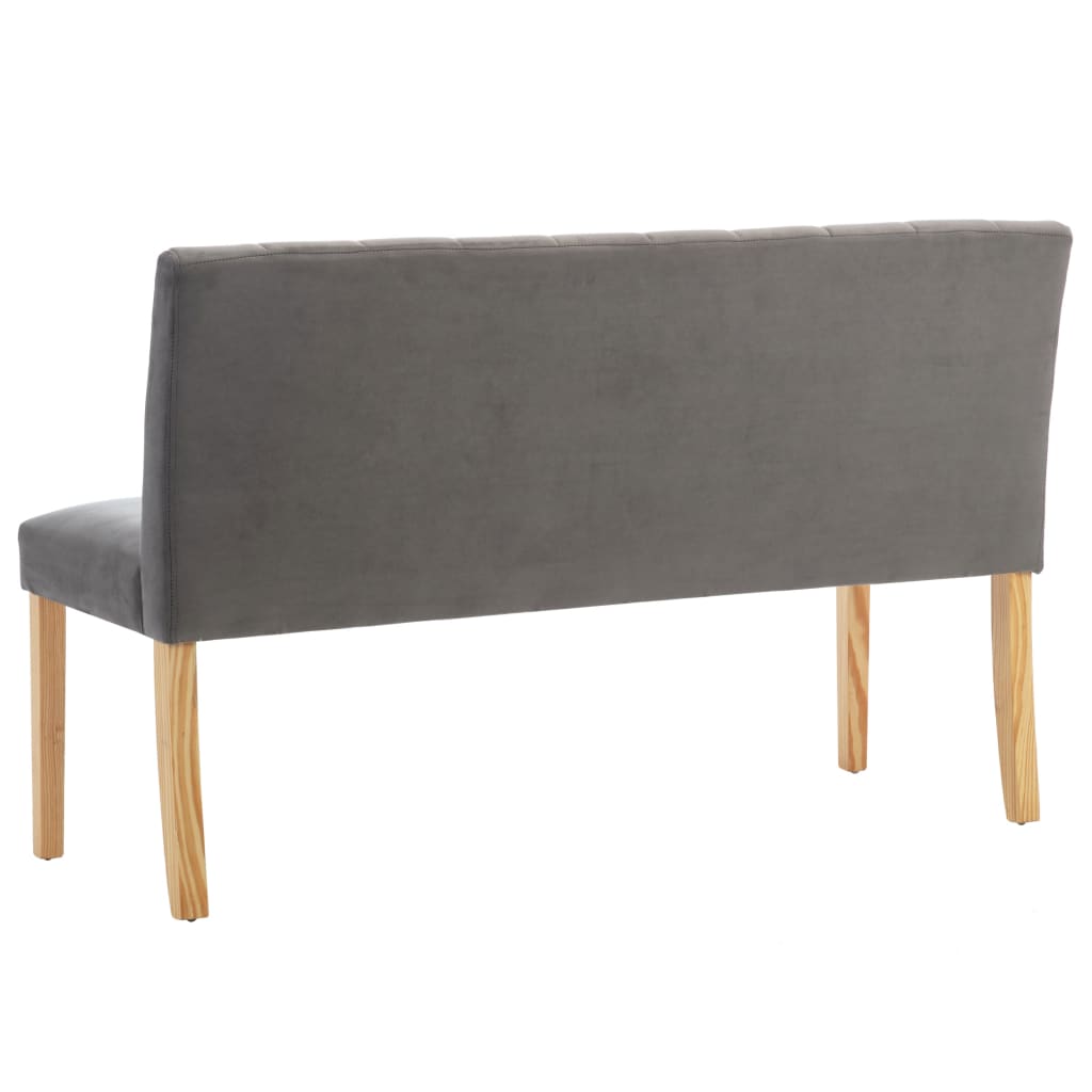 bænk 140 cm fløjl grå