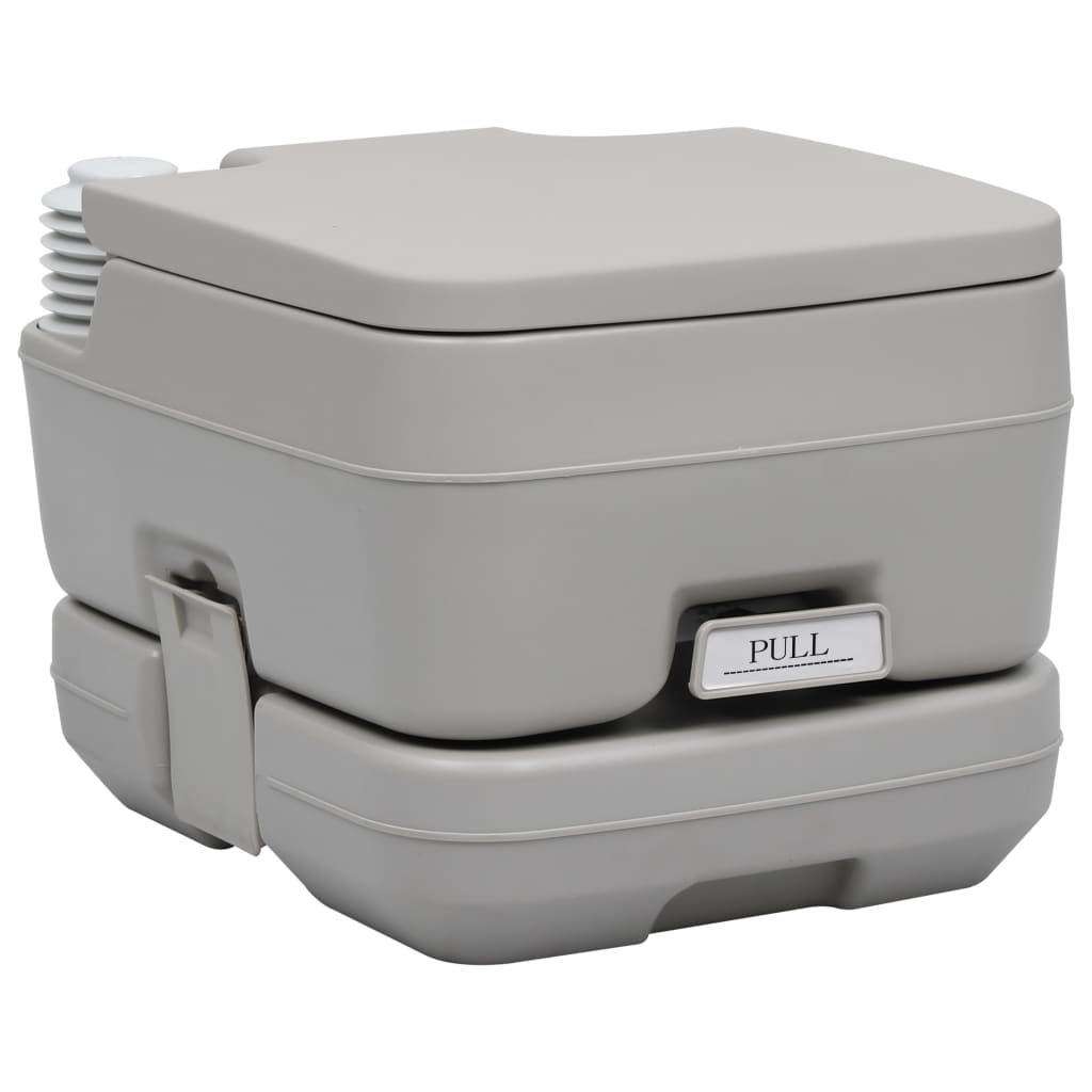 transportabelt campingtoilet 10+10 l grå