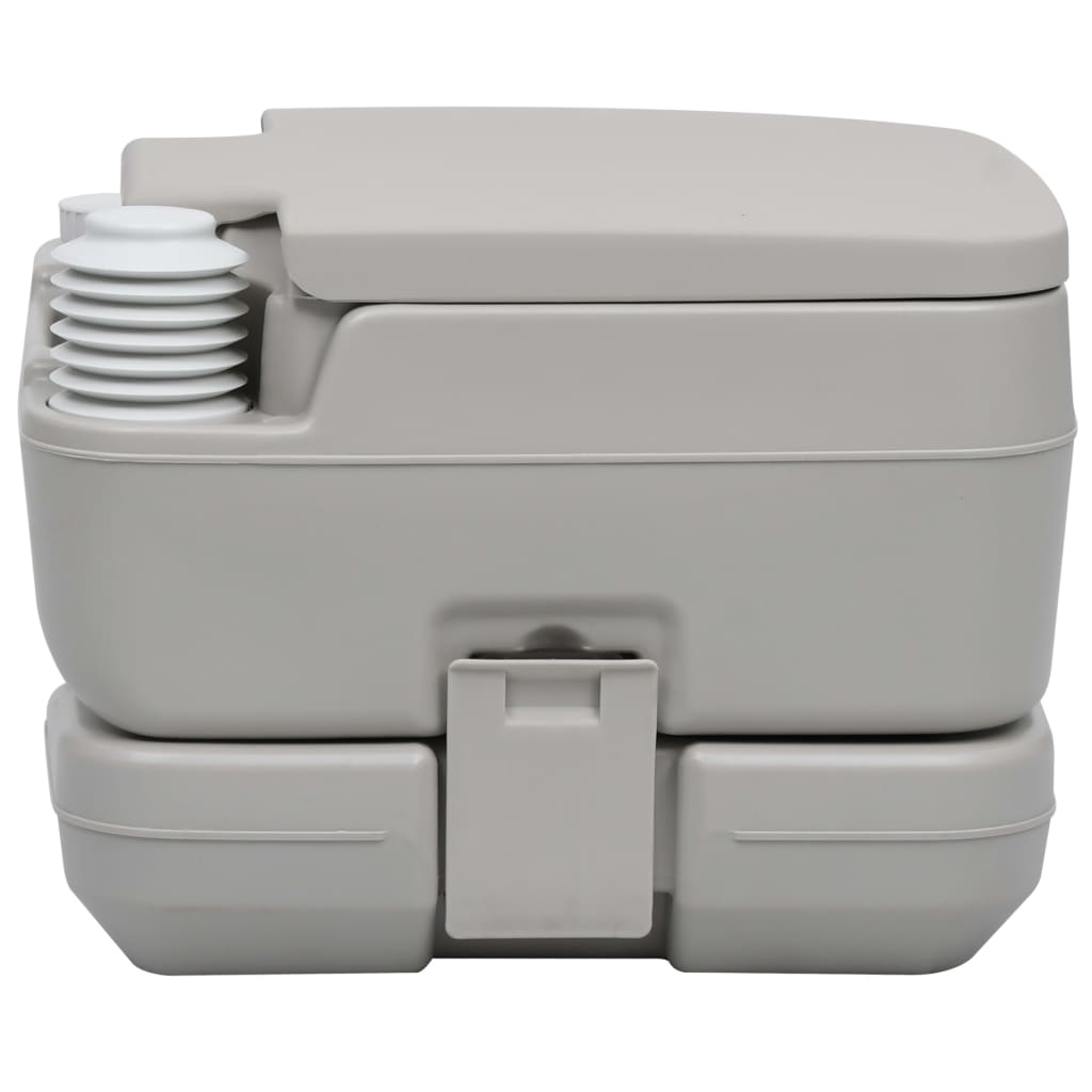 transportabelt campingtoilet 10+10 l grå