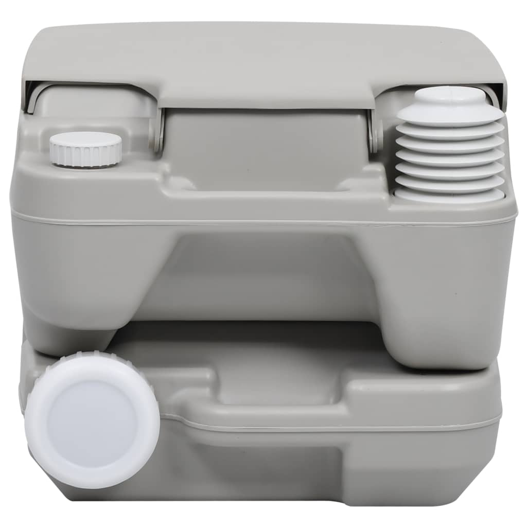 transportabelt campingtoilet 10+10 l grå