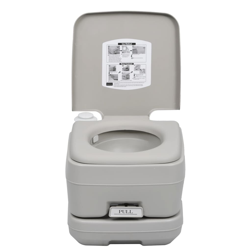 transportabelt campingtoilet 10+10 l grå