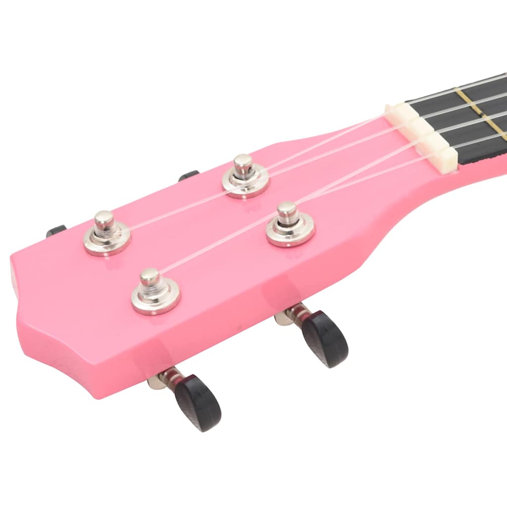 ukulelesæt med taske til børn 23" pink