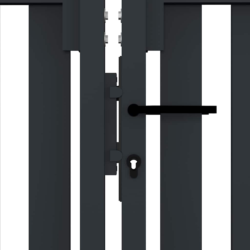 dobbeltdørshegnslåge stål 300x100 cm antracitgrå