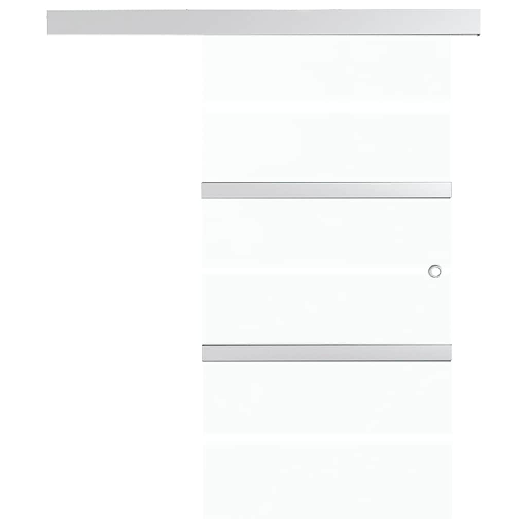 skydedør 90x205 cm hærdet glas og aluminium sølvfarvet
