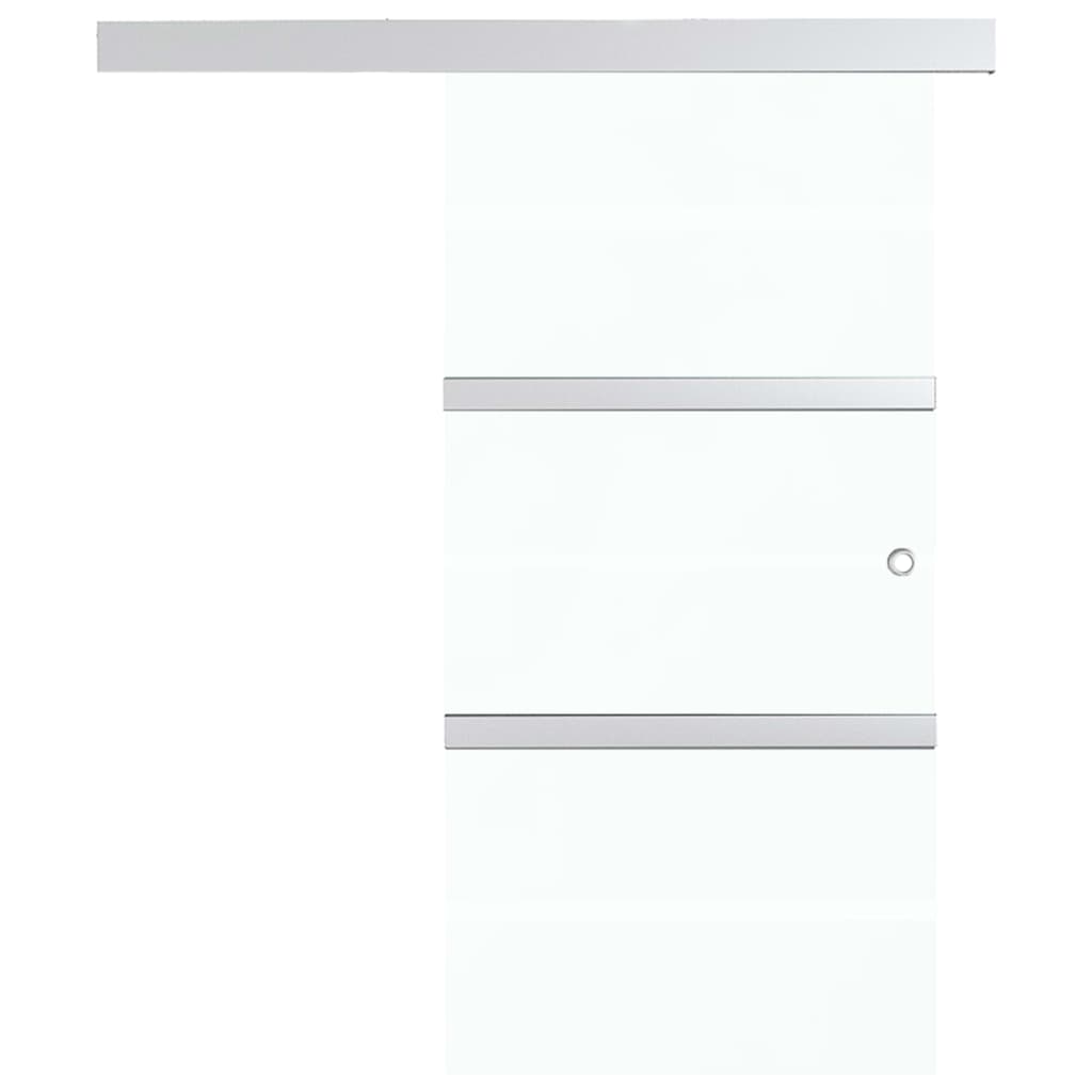 skydedør med bløde stop 76x205 cm hærdet glas og aluminium